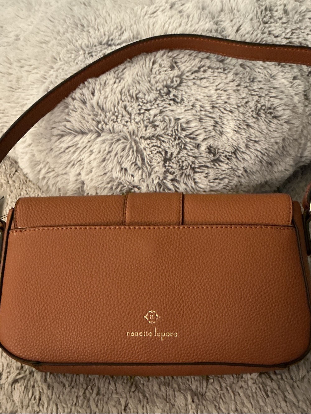 NWT Nanette Lepore vegan leather Buckle Shoulder Bag tennis prep classic preppy - Picture 8 of 11